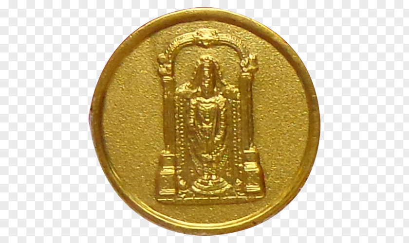 Venkateswara Bronze Medal Coin Gold Metal PNG