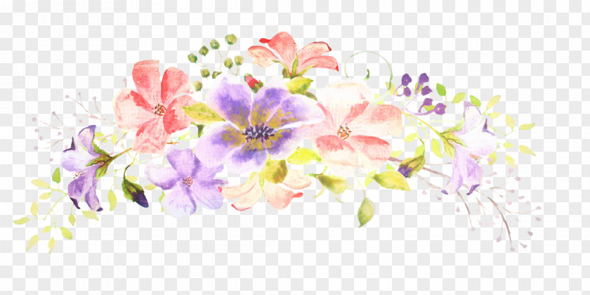 Bouquet Wildflower Watercolor Pink Flowers PNG