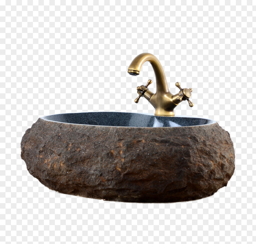 Natural Stone Wash Basin Ceramic Sink Bathroom Rock PNG