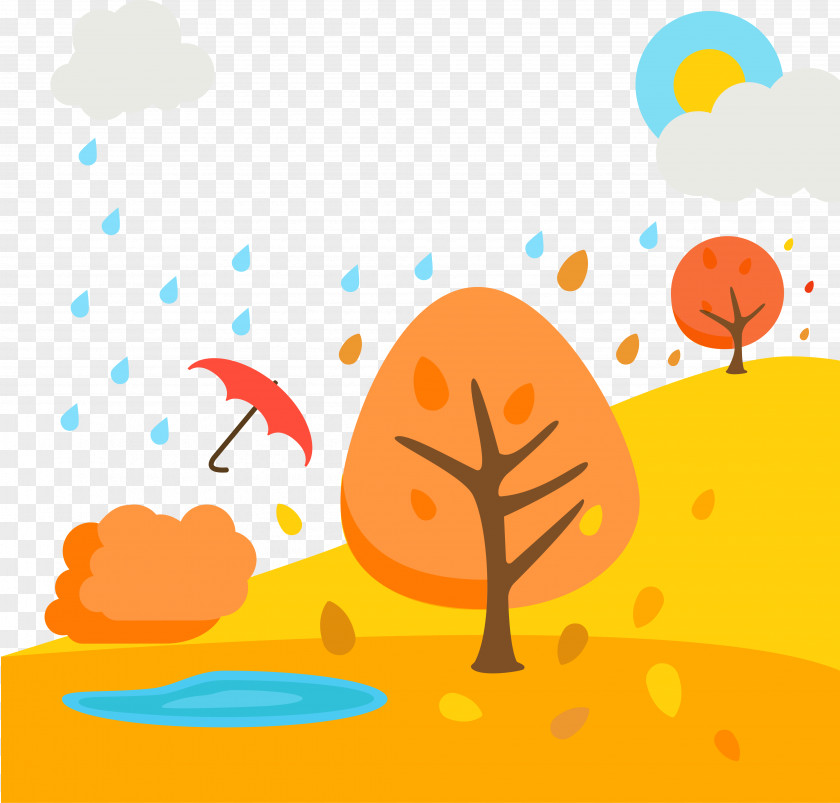 Vector Autumn Landscape Euclidean Illustration PNG