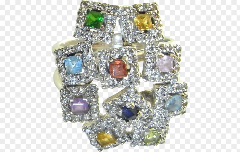 Ring Topaz Citrine Diamond Tourmaline PNG