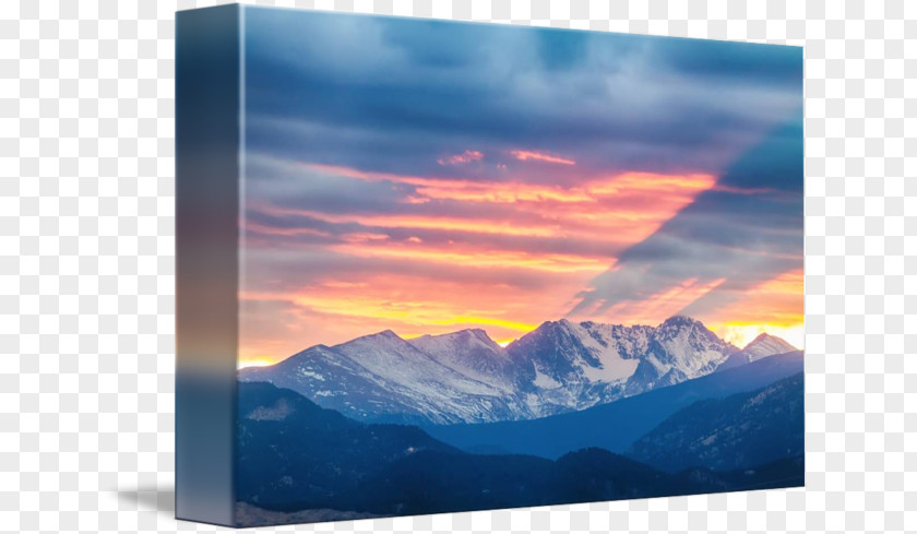 Sunset Mountain Work Of Art Fine Collage Panoramic Photography PNG