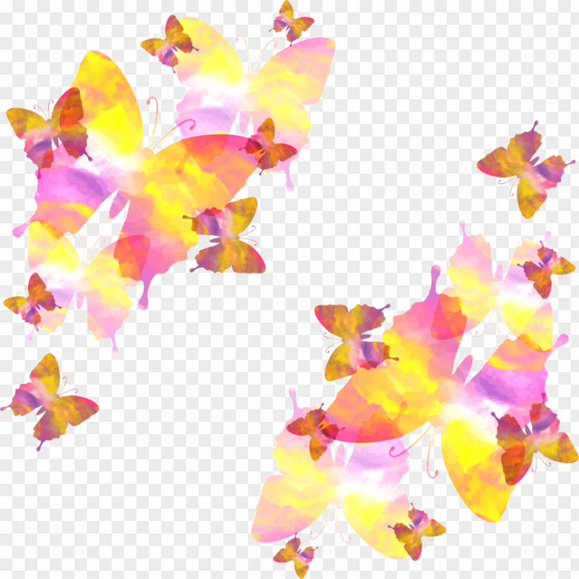 Butterfly Fly Vector Watercolor Painting Rendering PNG
