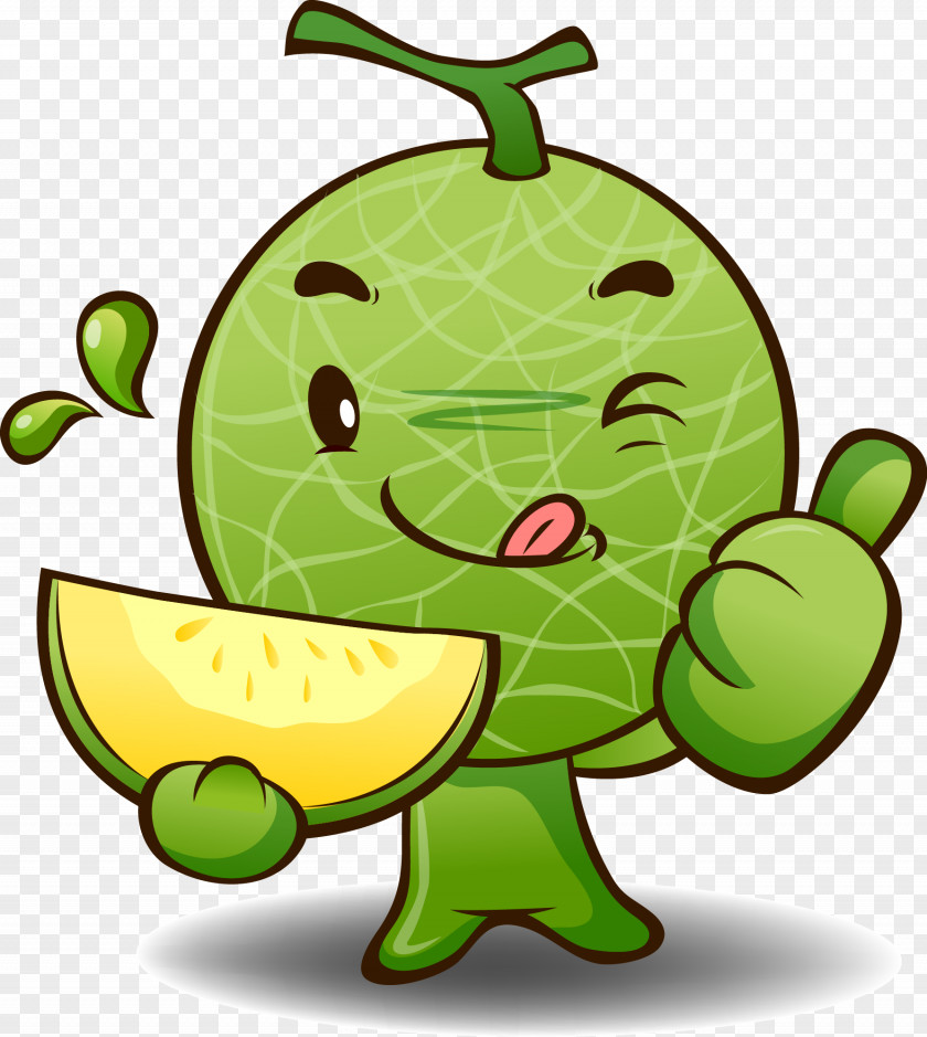 Green Hami Melon Cartoon Characters Fruit PNG