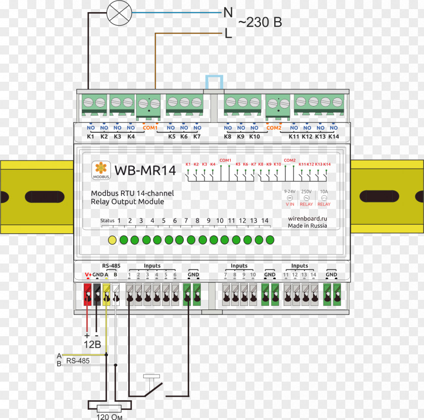 Modbus RS-485 Relay Remote Terminal Unit Resistor PNG