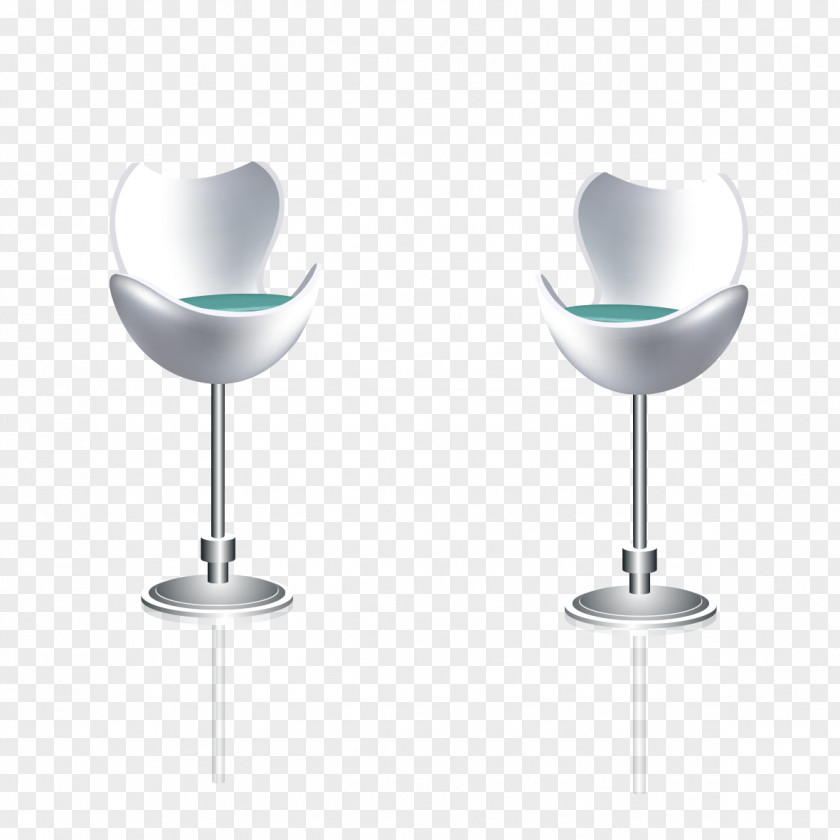 Silver Bar Seat Chair Wine Glass PNG