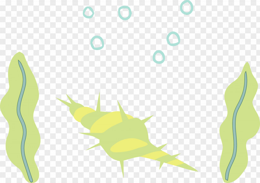 Cartoon Leaf Green Fish Tree PNG