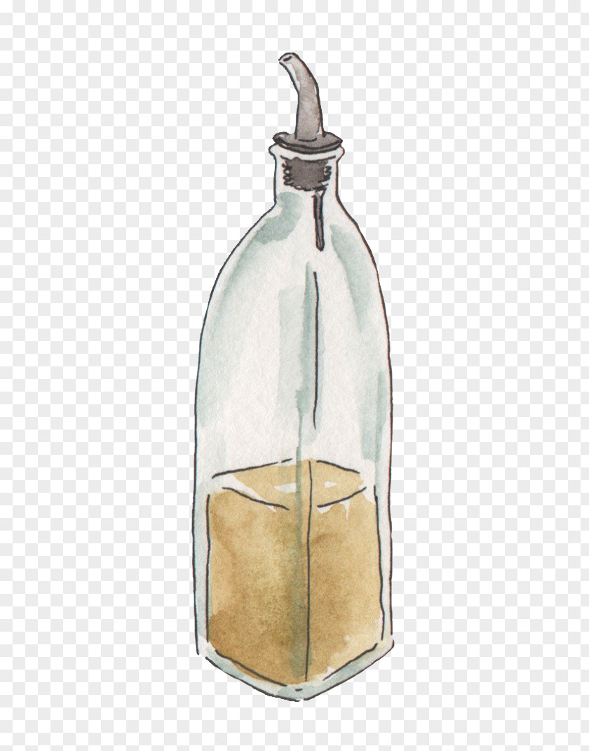 Cartoon Painting Oil Bottle Olive PNG
