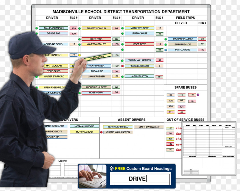 Dispatch School Bus Dry-Erase Boards Driver PNG
