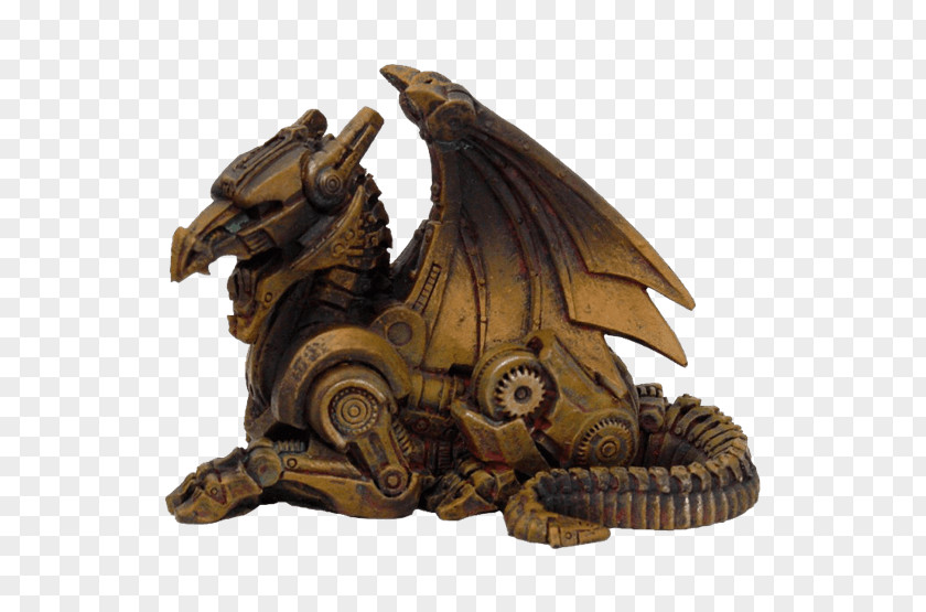 Dragon Steampunk Statue Figurine Science Fiction PNG