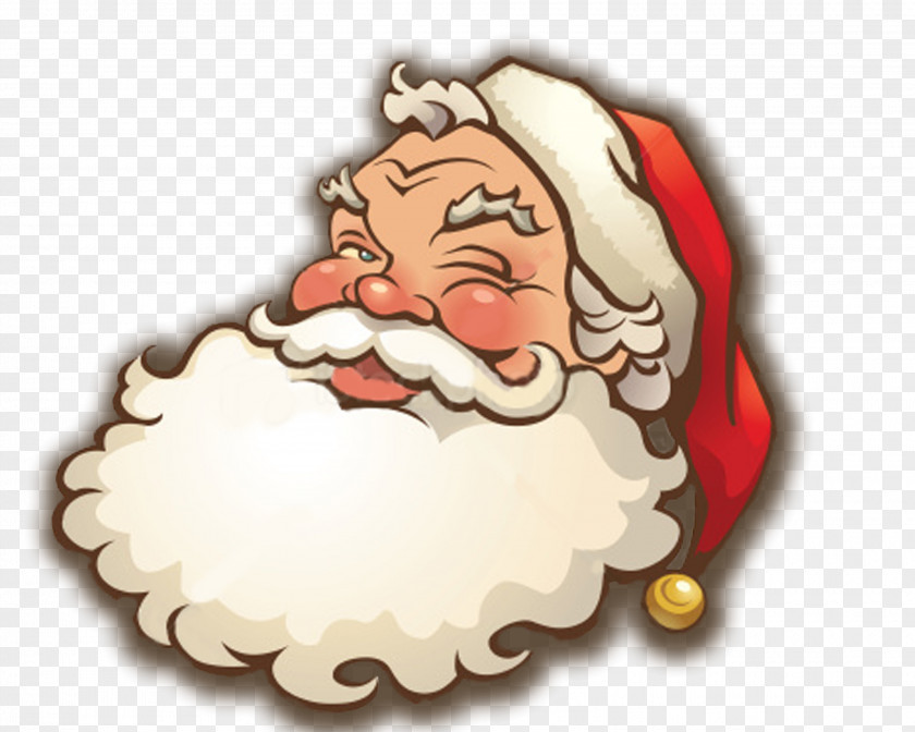 Santa Claus Face Christmas Clip Art PNG