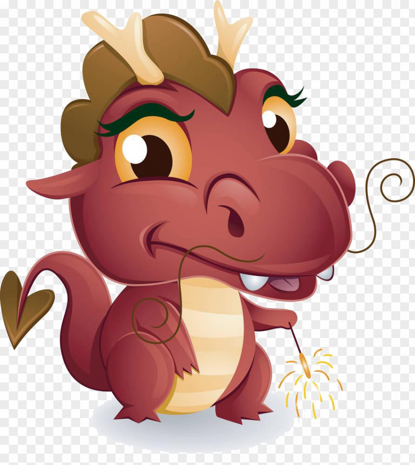 Cartoon Dinosaur Material Chinese Dragon Infant Illustration PNG