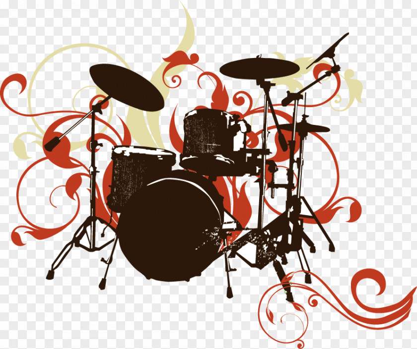 Drums Silhouette Pattern Vector Material Musical Instrument PNG