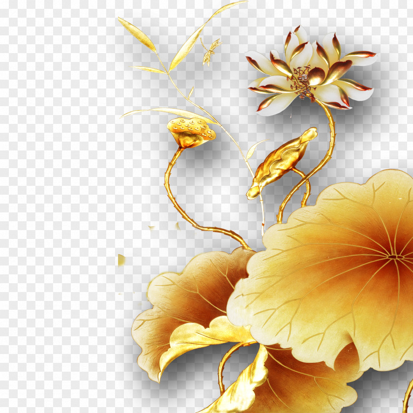 Golden Lotus Gold Download PNG