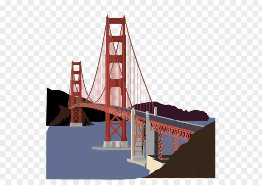 Hand-painted Nanpu Bridge Golden Gate Sausalito San Simeon Yellowstone National Park PNG