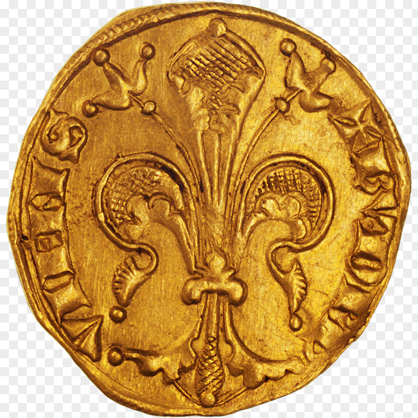 Spilled Gold Coins Coin Florin France PNG