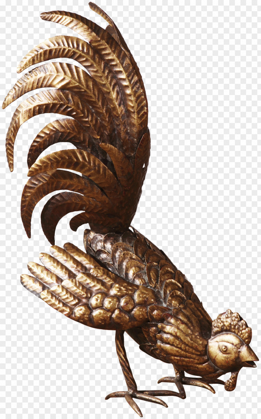 Brown Chicken Metal Jewelry Roast French Fries Rooster PNG