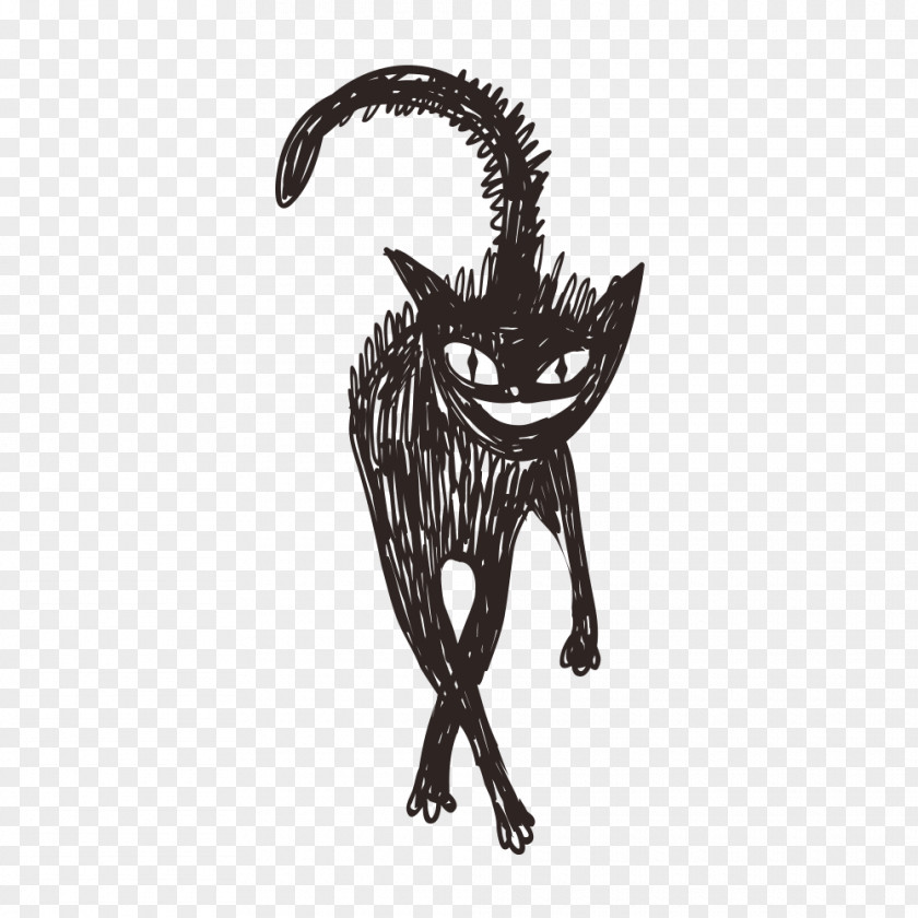Cartoon Little Black Cat Dog PNG