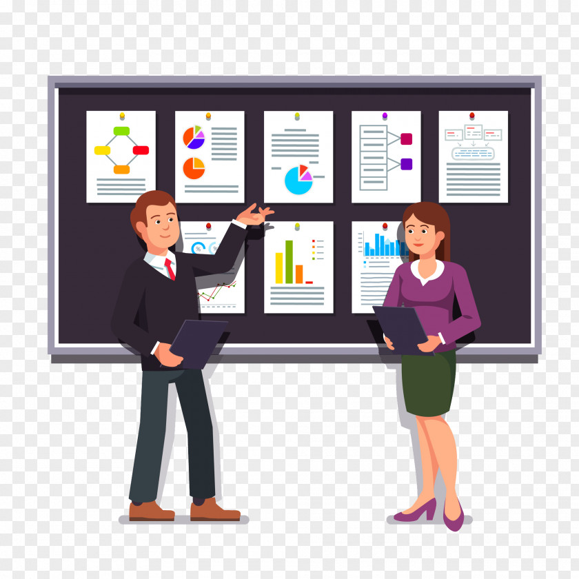 Display Board Businessperson Presentation Cartoon PNG