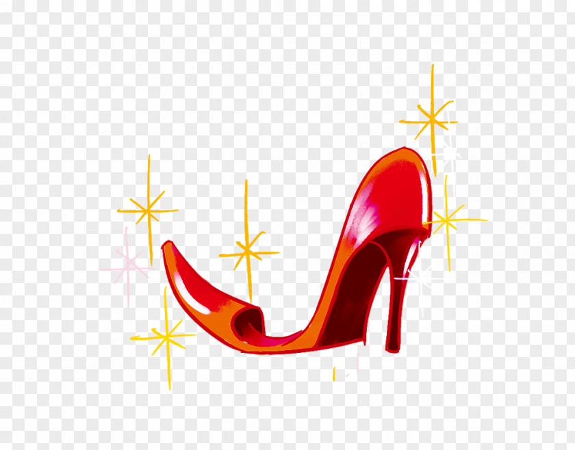Ms. Heels Red Decorative Material High-heeled Footwear Shoe PNG