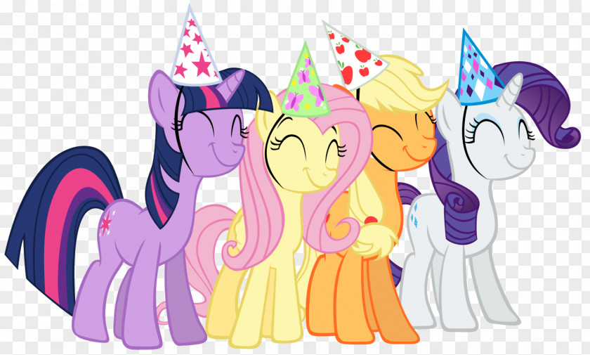 Pony Party Fluttershy Rainbow Dash Pinkie Pie Rarity PNG