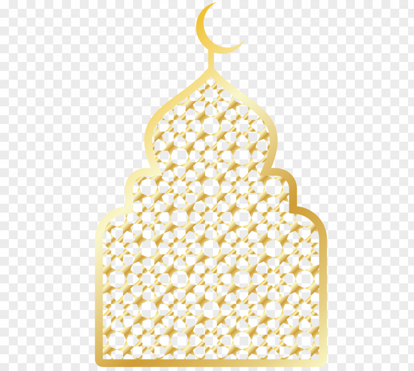 Golden Chancery Of Arabic Mosque Eid Al-Fitr PNG
