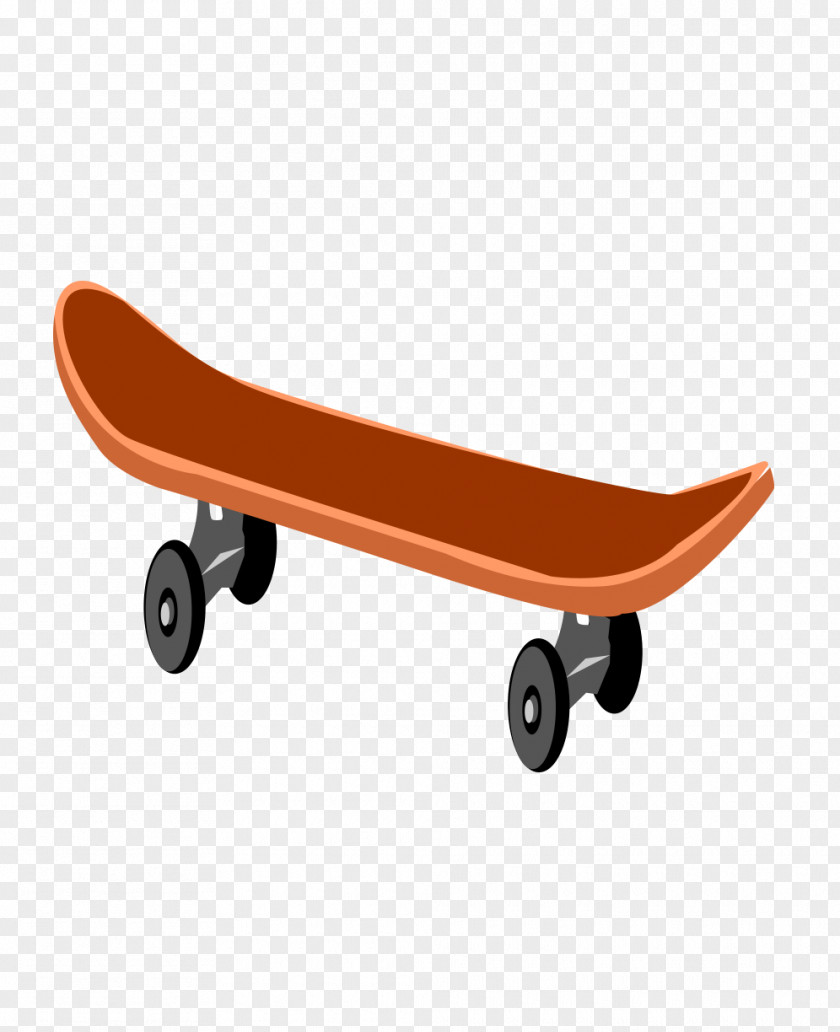 Orange Skateboard PNG