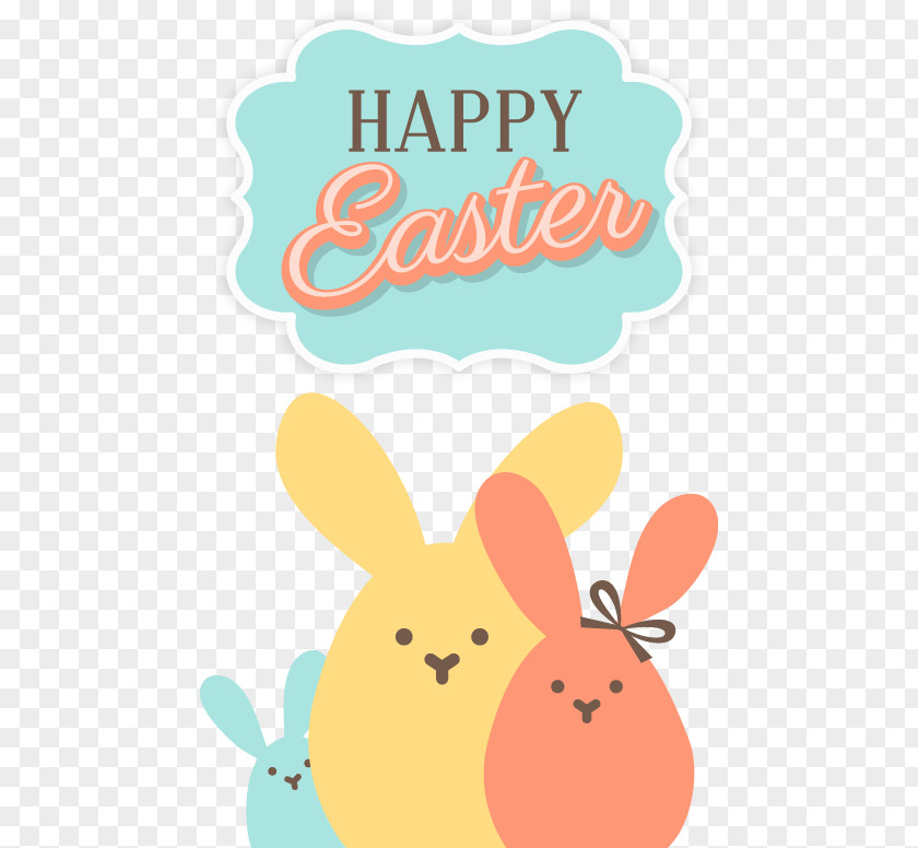 Vector Happy Easter Bunny Rabbit Clip Art PNG