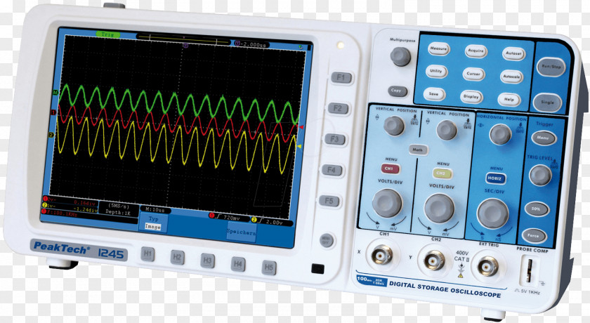 Hameg Digital Storage Oscilloscope Data Bandwidth PeakTech P1245 PNG