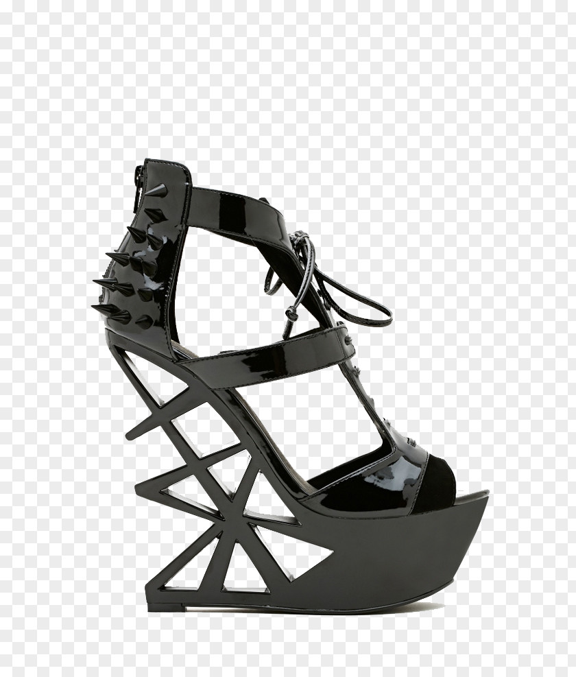 Black Cool High Heels Shoe High-heeled Footwear Wedge Clothing PNG