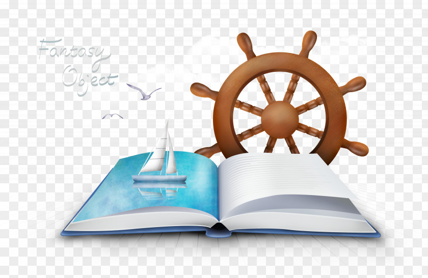 The Ship On Book Ships Wheel Maritime Transport Boat PNG