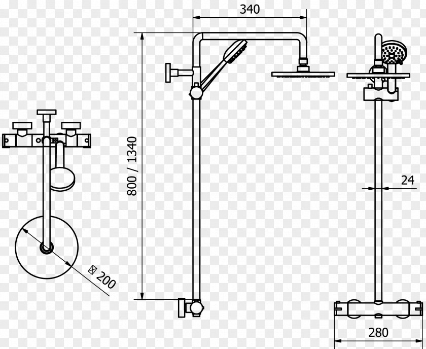 Shower Door Handle Thermostatic Mixing Valve Mixer PNG