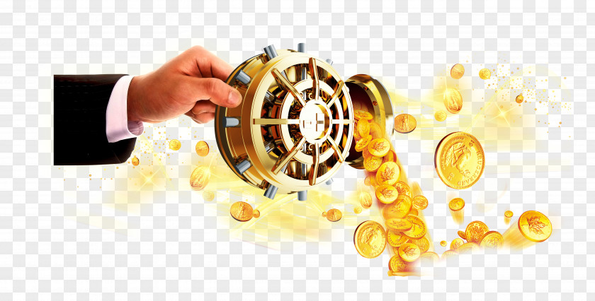 Take The Hand Of Gear Scattered Coins Finance Investment Money Creative Financing Coin PNG