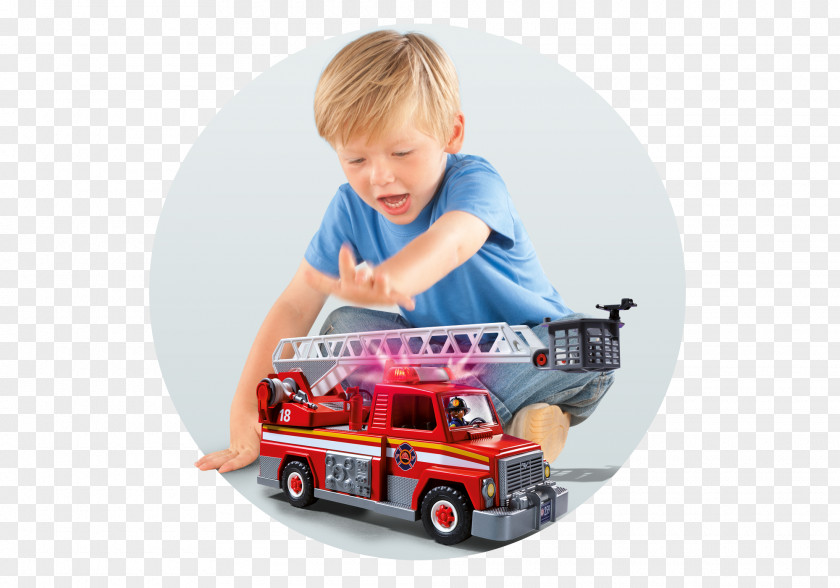 Toy Playmobil Firefighter Model Car Child PNG