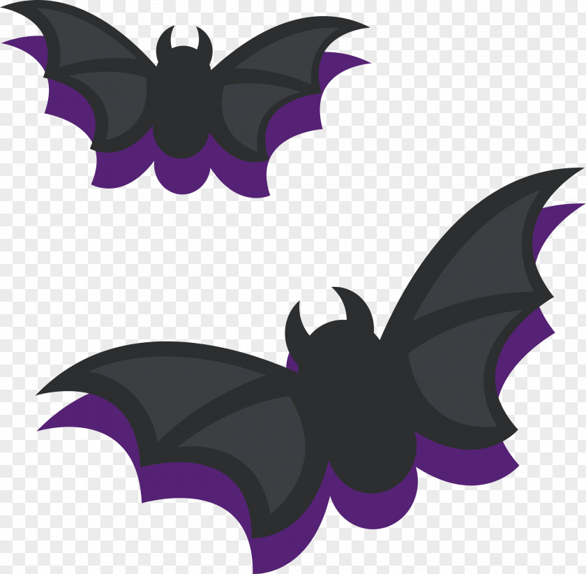 Black Monster Bat Halloween PNG