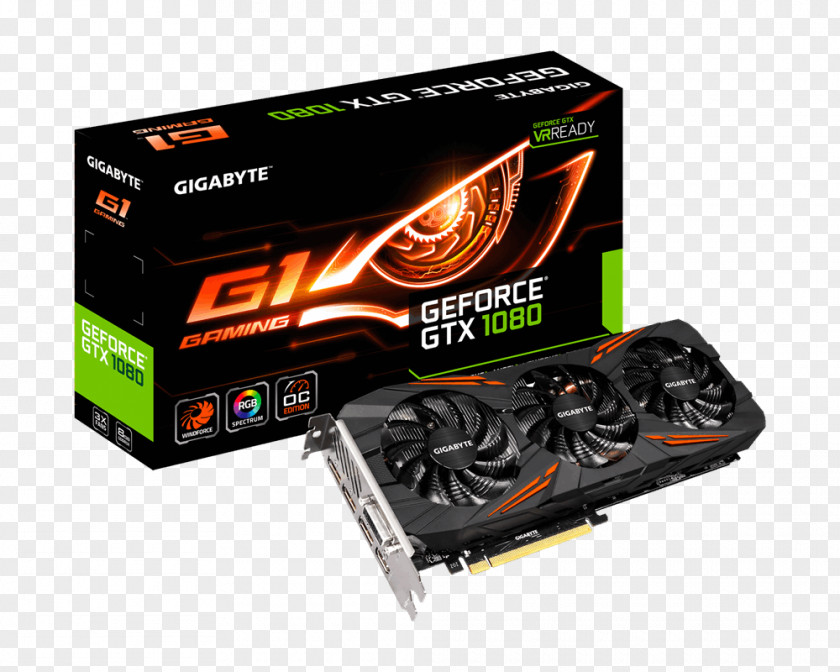 Graphic Card Graphics Cards & Video Adapters NVIDIA GeForce GTX 1080 Gigabyte Technology 英伟达精视GTX PNG