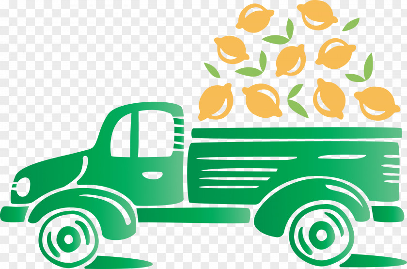 Lemon Truck Autumn Fruit PNG