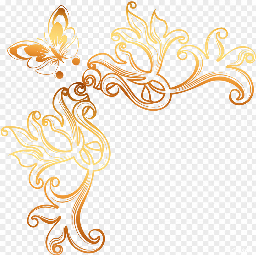 Vector Gold Ornament Clip Art PNG