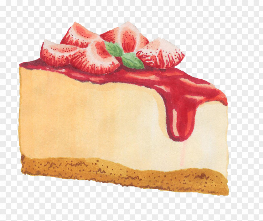 Cakes Vector Cheesecake Strawberry Cream Cake Food PNG