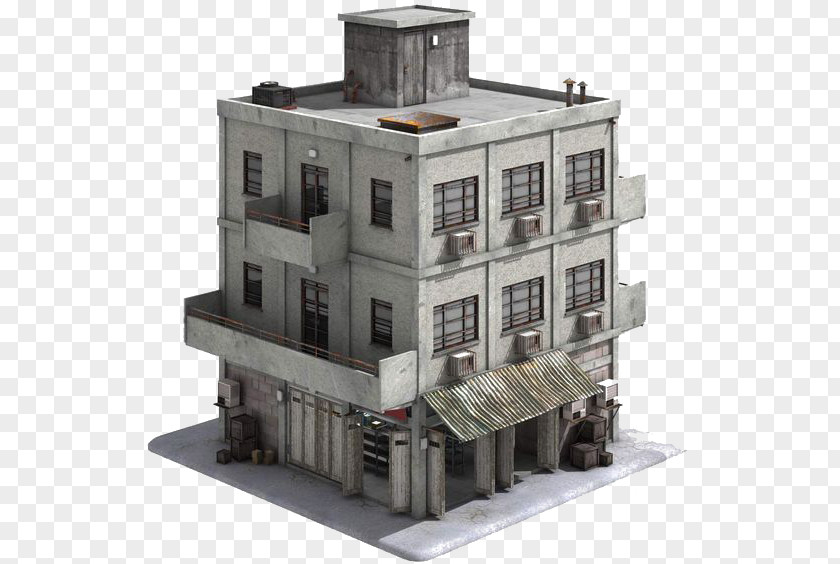 Creative Building Concept Art 3D Modeling Low Poly PNG