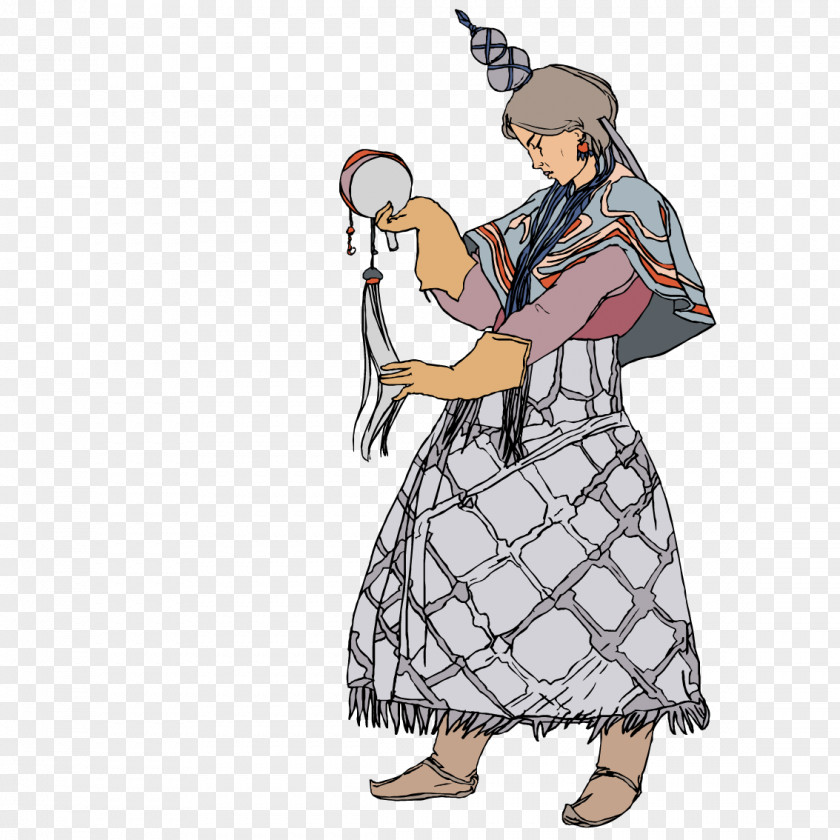 Take Foreign Cartoon Female Drum Illustration PNG