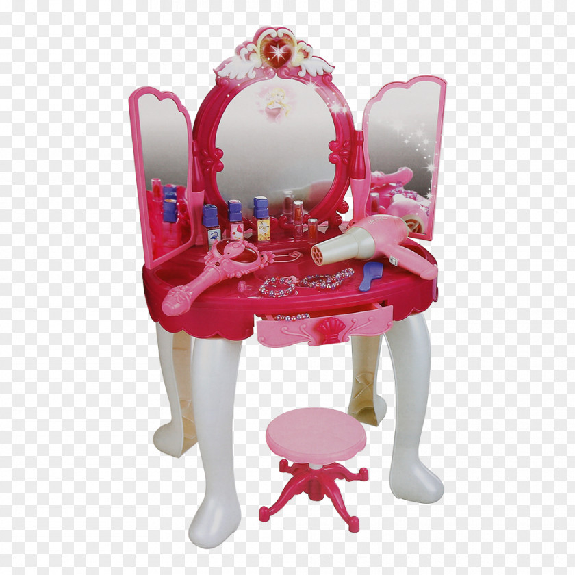 Doll Light Lowboy Table Mirror PNG