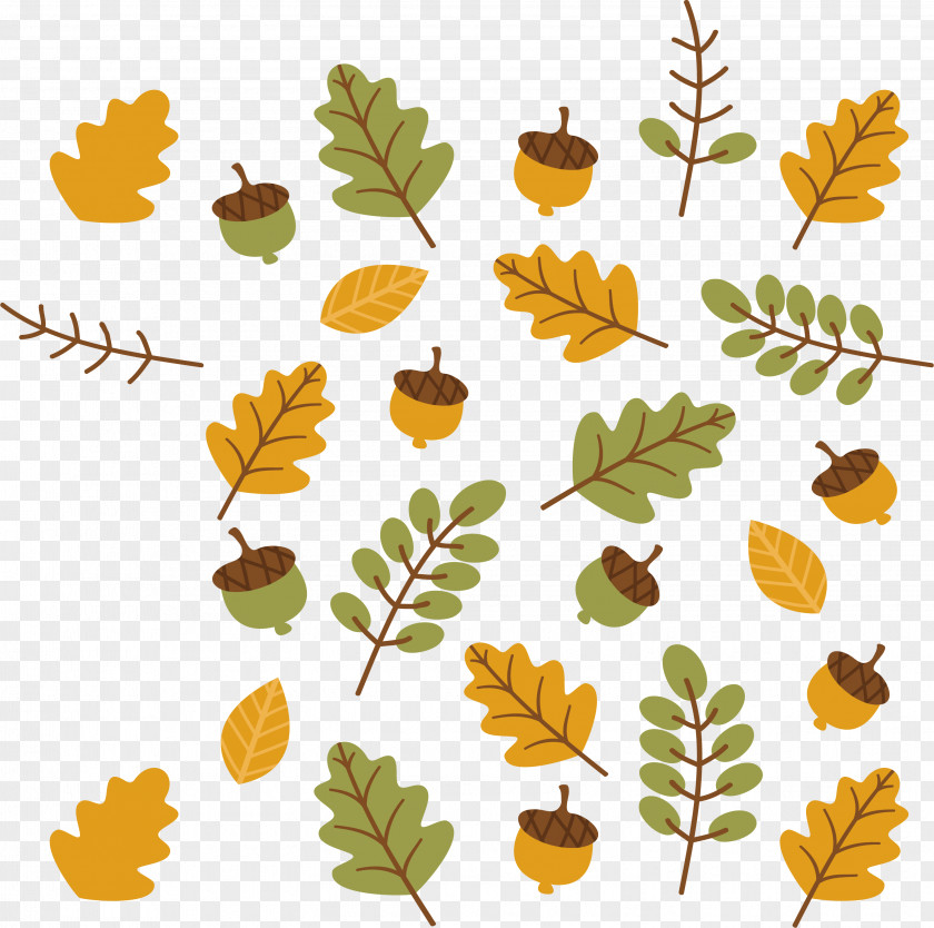 Autumn Leaf Vector Color Branch Clip Art PNG