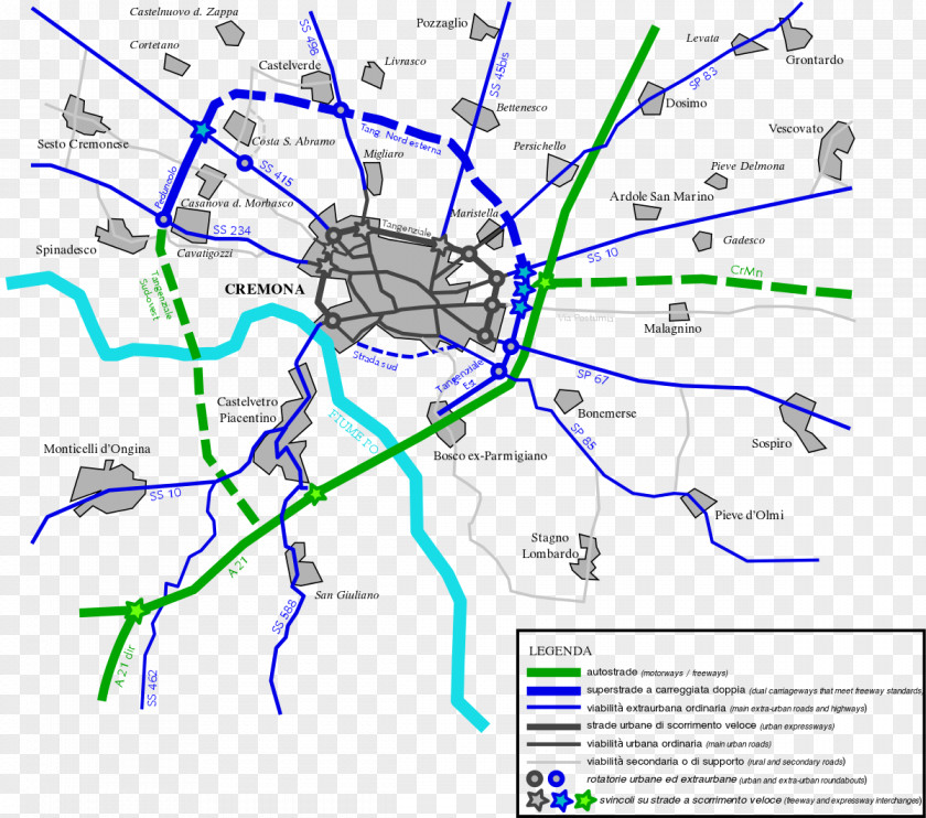 Road Sistema Tangenziale Di Cremona Nord Mantova Crema Ring PNG