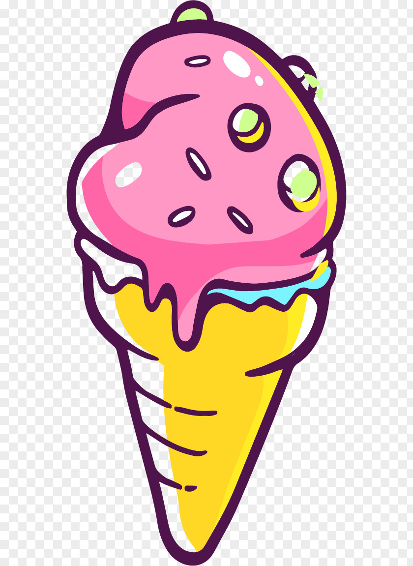 Hand Painted Ice Cream Decorations Dessert PNG