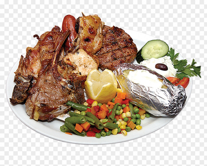 Vegetable Mixed Grill Meat Chop Steak Platter Recipe PNG