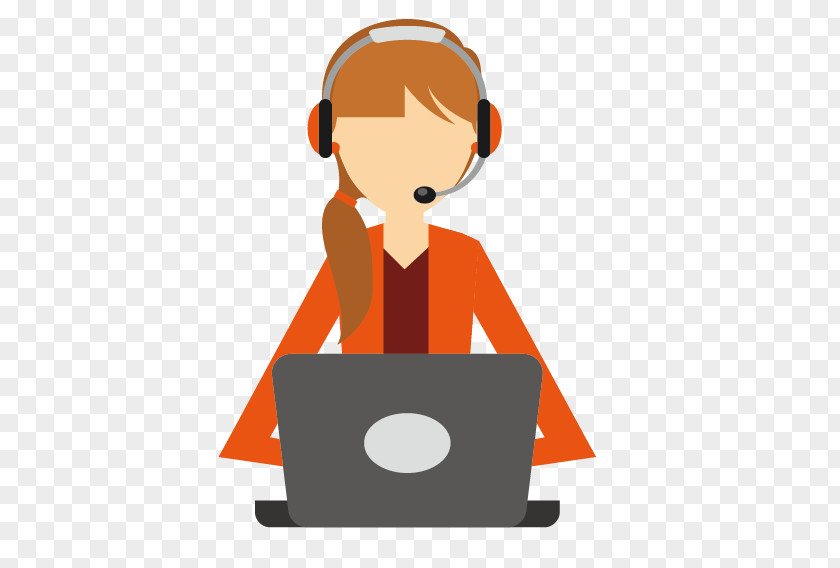 Beauty Customer Service Front Of The Computer PNG