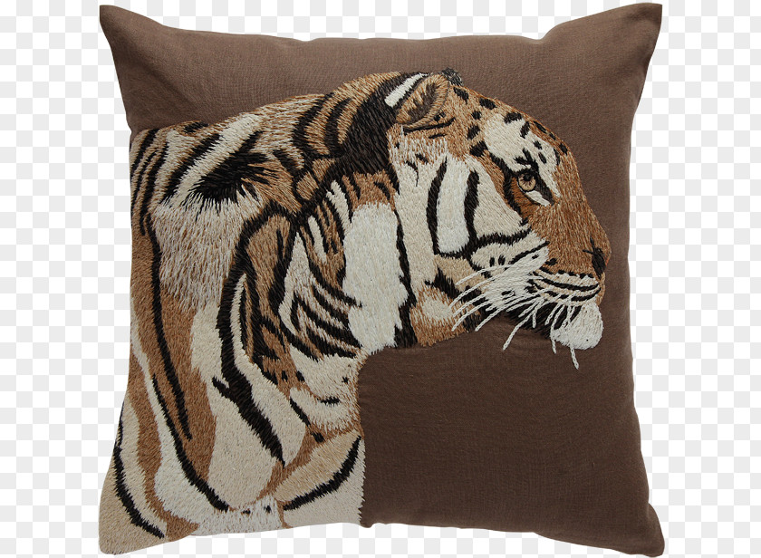 Brown Pillow Sarita Handa Delhi Store Tiger Cushion PNG
