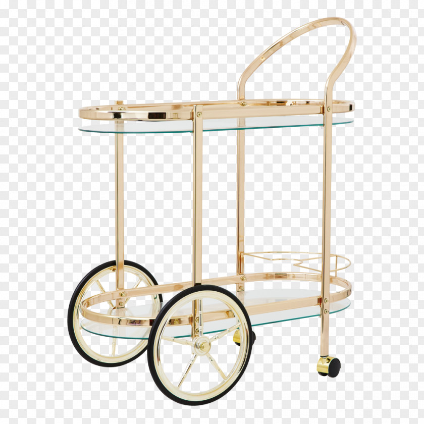Cocktail Gold Drink Cart Table PNG