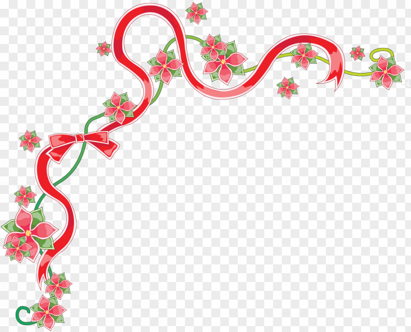 Horizontal Line Christmas Ornament Poinsettia PNG